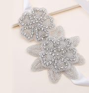 Sweet princess bridal headgear handmade crystal inlaid rhinestone flower cloth headband hair ornament