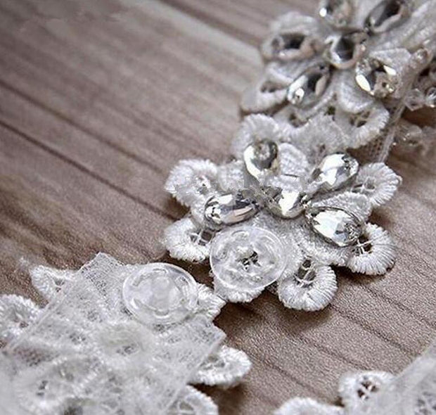 White Bolero Appliques Crystals Wedding Wrap Wedding Bolero Made in China Wedding Accessories Evening Dress