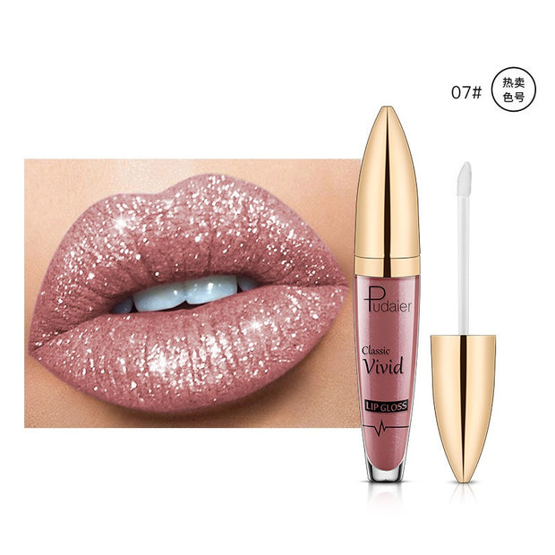 18 Colors Shiny Lip Gloss for Women Long Lasting Matte Glitter Liquid Lipstick Diamond Shiny Lip Gloss Waterproof Lip Makeup